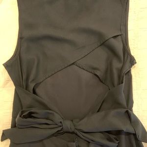 Open Back with Tie navy dress